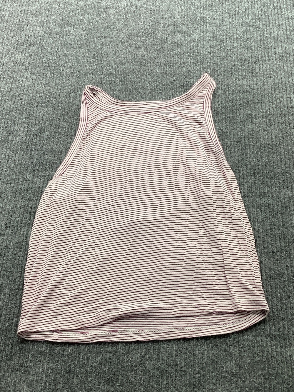 Striped Light Pink & White Racerback Tank Top